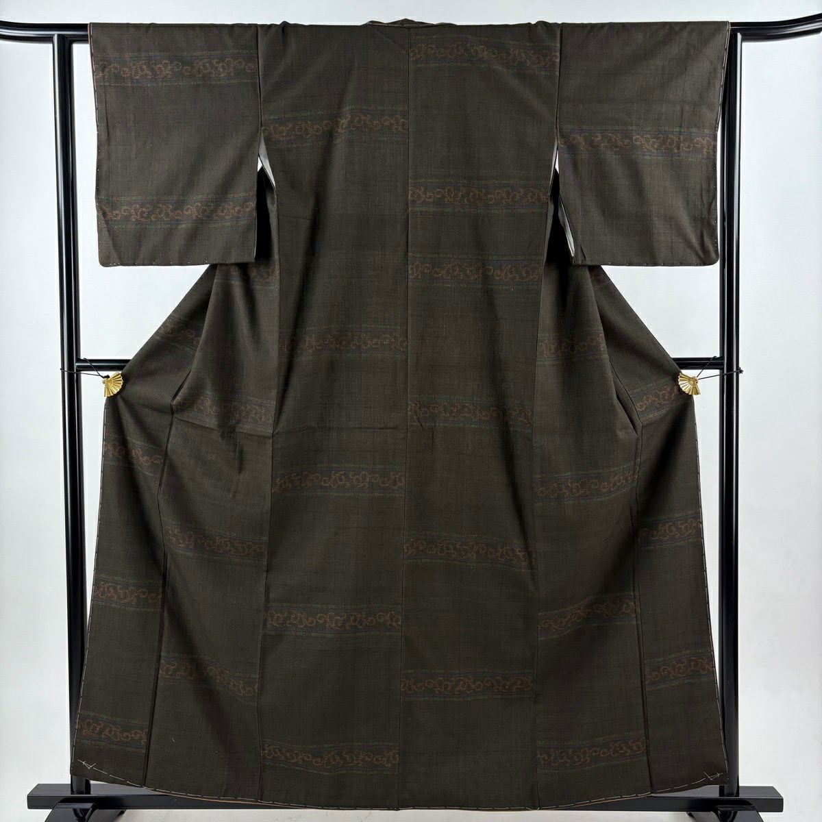 最終価格】 70%OFF 小紋 身丈156cm 裄丈62cm S 袷 紬地 幾何学模様 薄