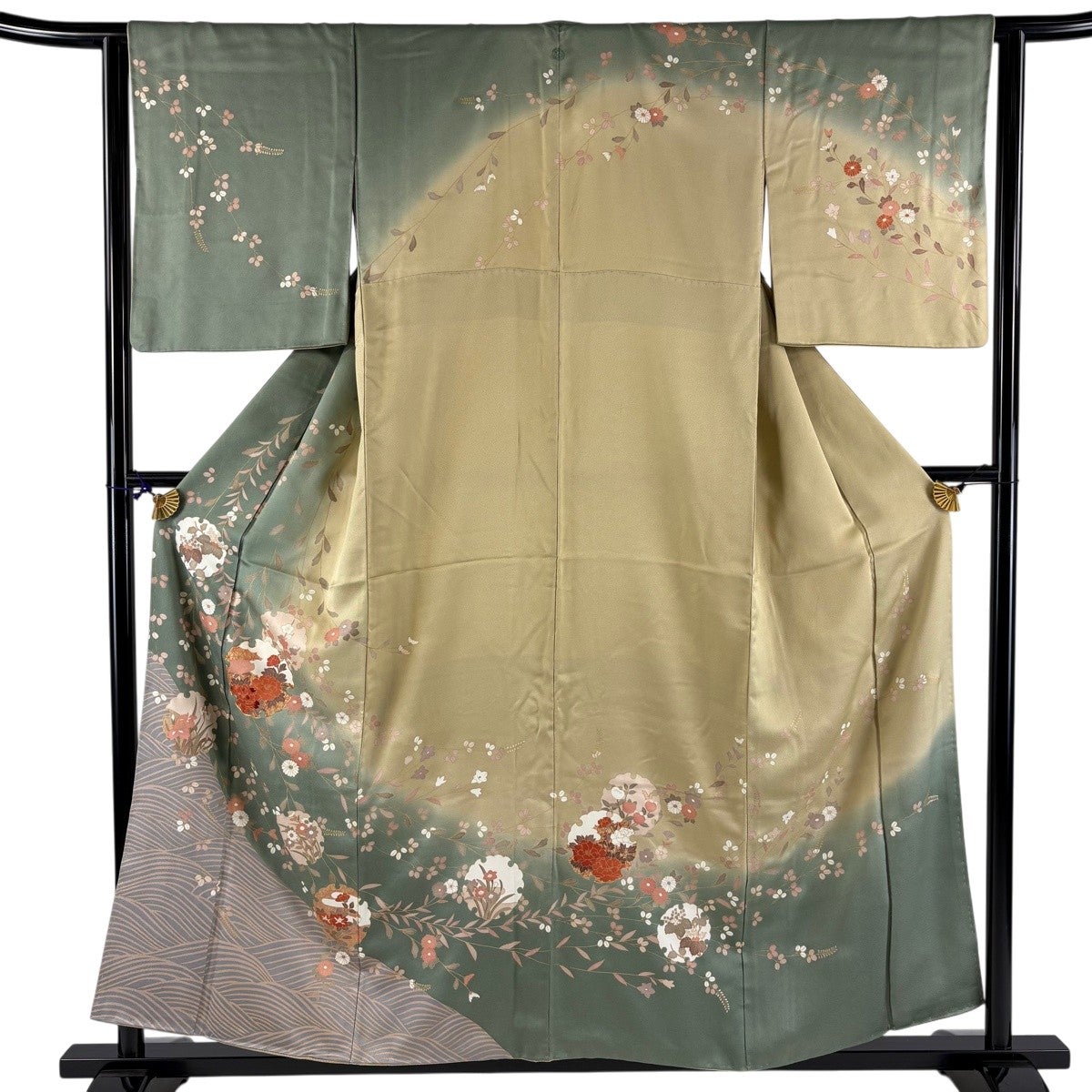 訪問着 身丈158.5cm 裄丈64cm M 袷 落款あり 橘 有職文様 金銀彩