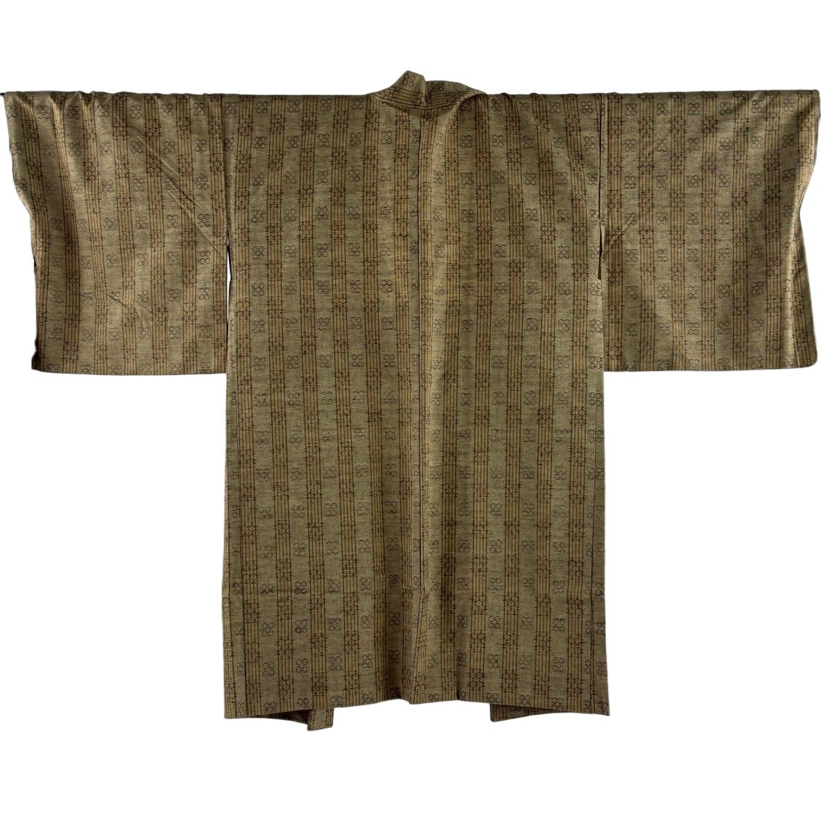美品】 羽織 身丈102.5cm 裄丈68cm L 縦縞 赤茶 正絹 名品｜中古・古着