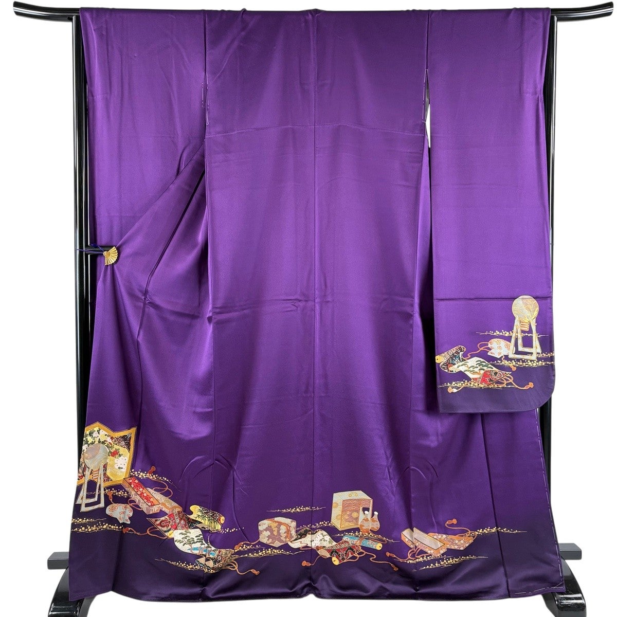 振袖 美品 名品 身丈150cm 裄丈64cm 正絹 【中古】 振袖 身丈156cm 裄丈65cm M 袷 鈴乃屋 鶴 桜 金糸 金彩 赤茶 正絹 秀品