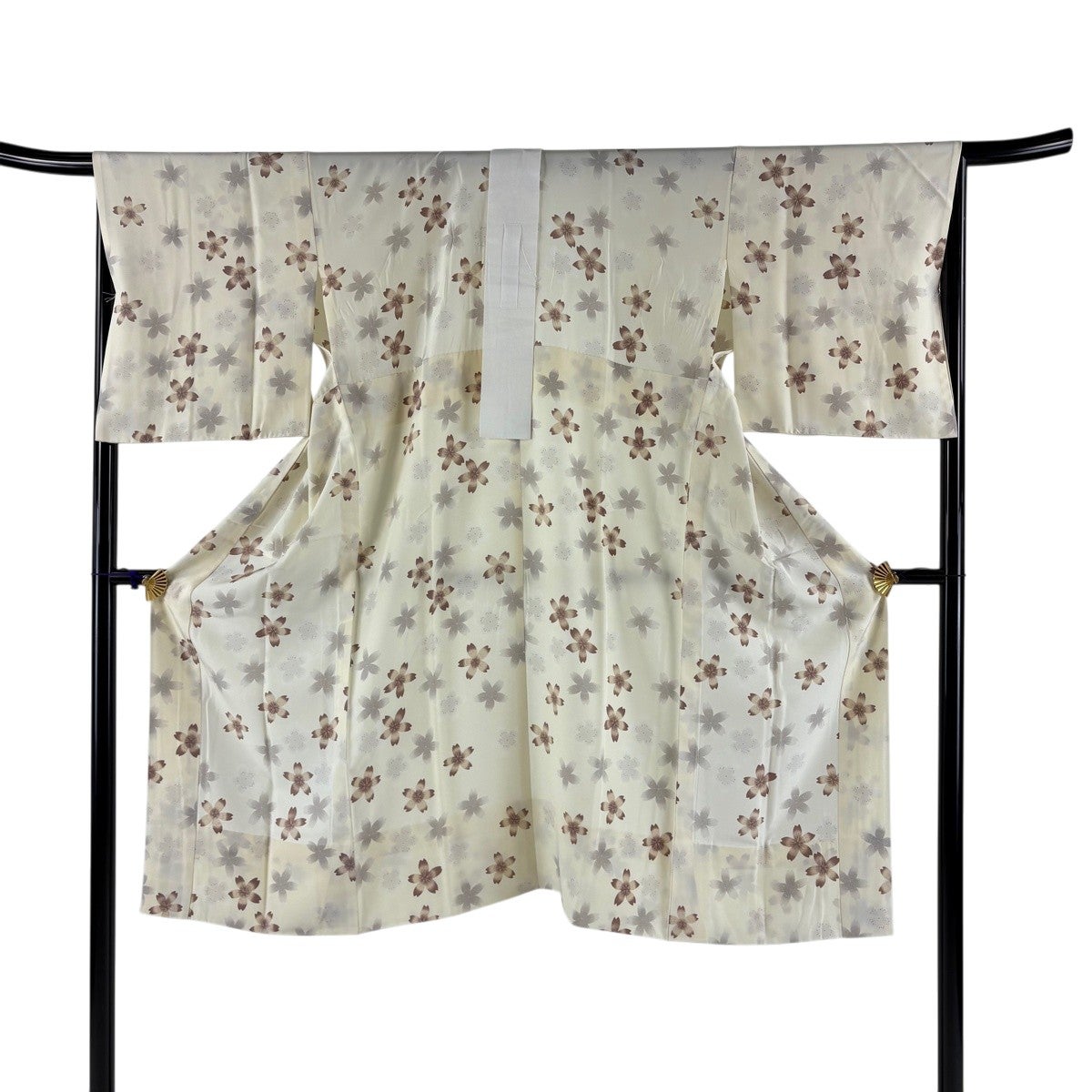 長襦袢 身丈125cm 裄丈67cm M 桜 クリーム 正絹 秀品｜中古・古着