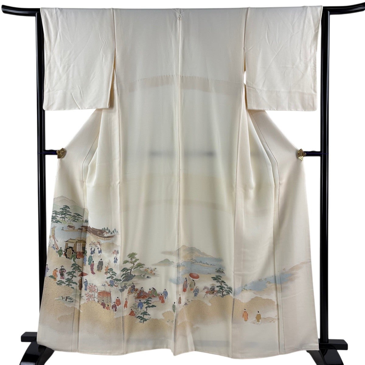 色留袖 身丈162.5cm 裄丈66cm M 袷 鬘帯 桜 金糸 金彩 薄小豆 正絹 秀