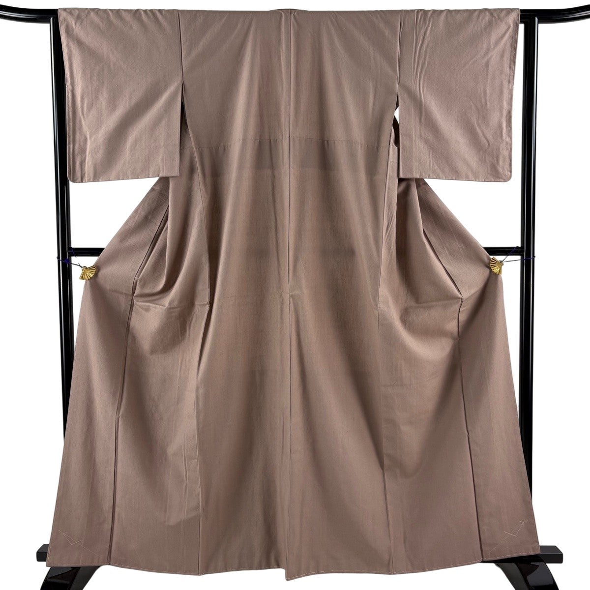 【お稽古普段着用に】★★新品未使用　正絹紬★★ 美品】 紬 身丈162.5cm 裄丈62.5cm S 袷 薄小豆 正絹 秀品｜中古・古着