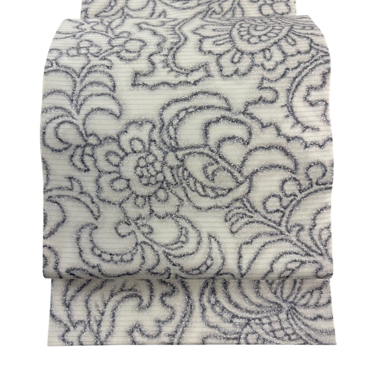 美品】 袋帯 秀品 よろけ縞 黒灰 全通 正絹｜中古・古着・リサイクル