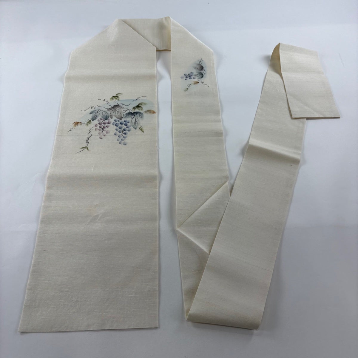 名古屋帯 秀品 夏帯 葡萄 クリーム 正絹｜中古・古着・リサイクル着物