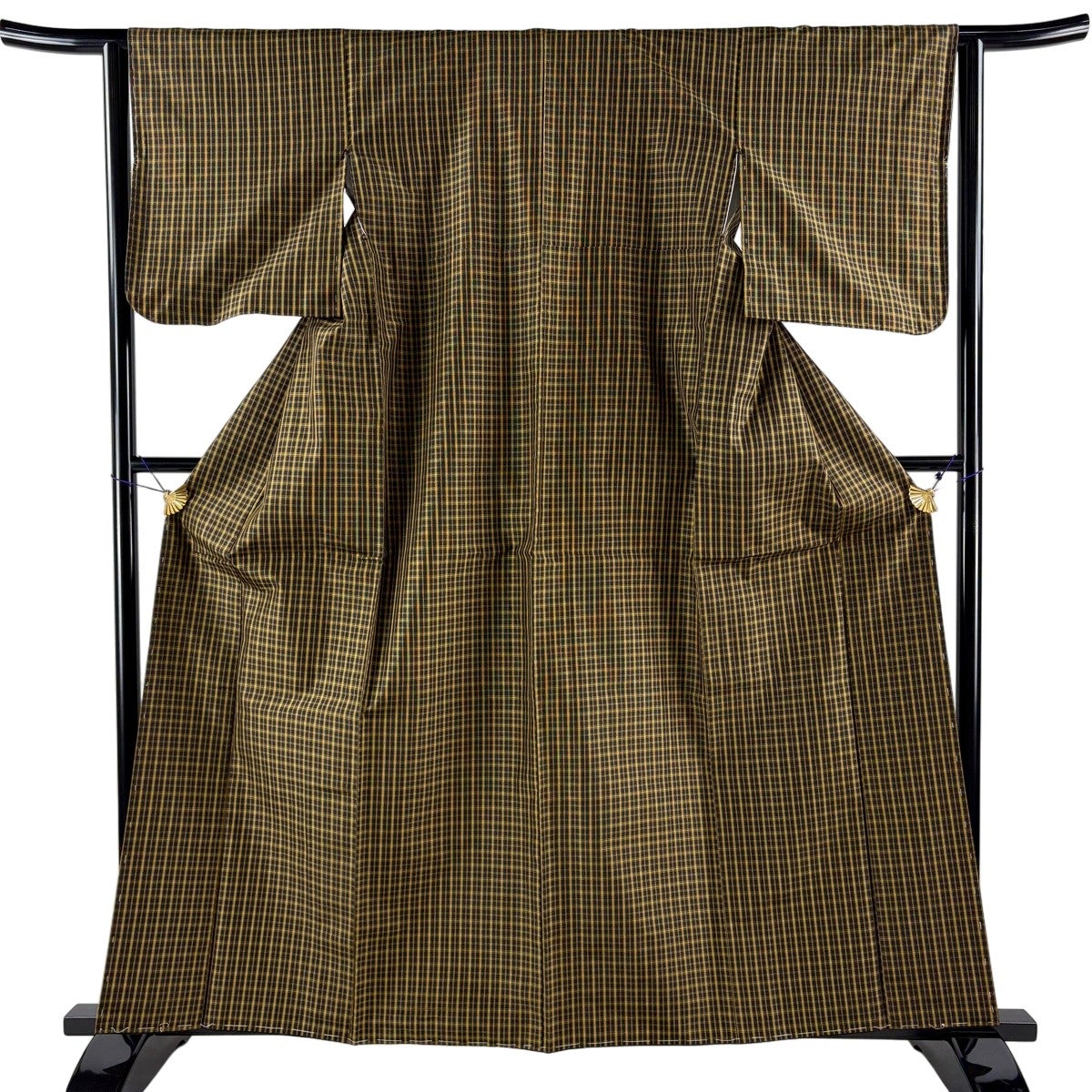 紬 身丈167.5cm 裄丈67.5cm 正絹 秀品 【中古】 紬 身丈167.5cm 裄丈67.5cm L 袷 置賜紬紬 諏訪好風 落款あり 証紙あり