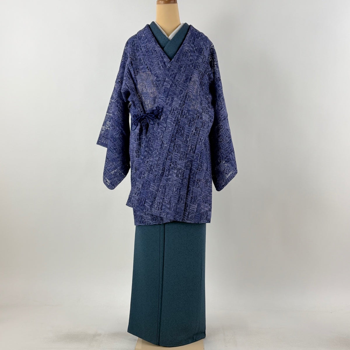 美品】 道中着 身丈91cm 裄丈63.5cm S 本泥染 和装コート 証紙あり