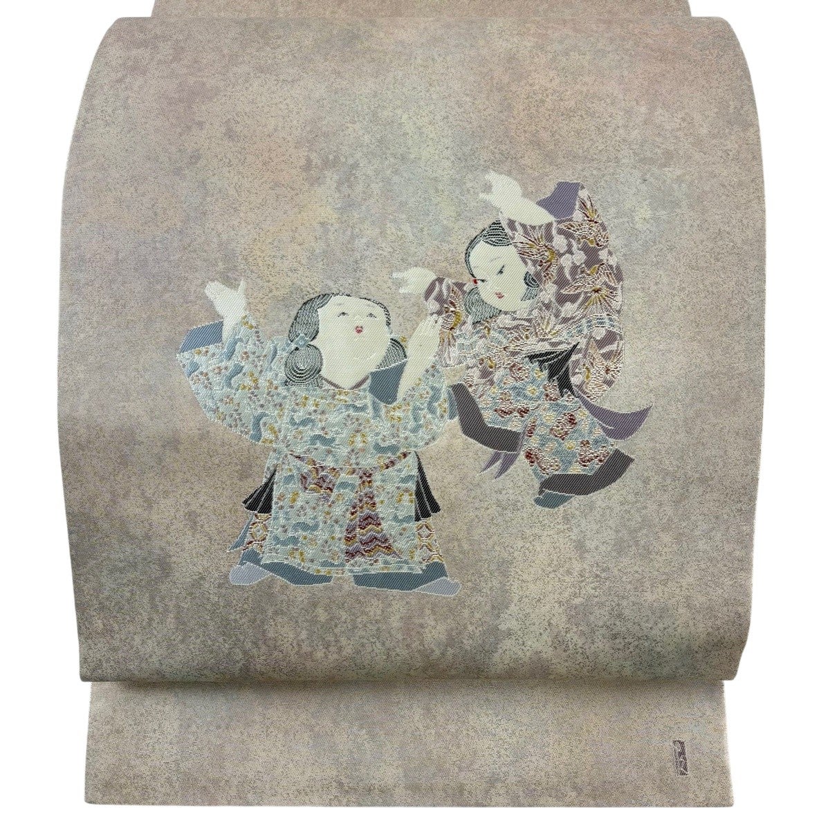 袋帯 逸品 長嶋成織物 落款あり 瀞銀錦 城下町 由水十久 童 紅葉 箔