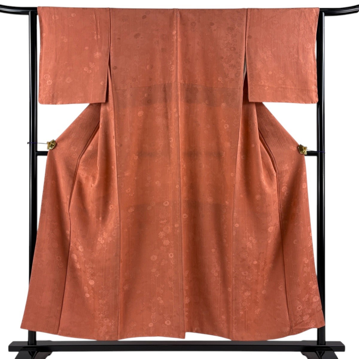 美品】 色無地 身丈150.5cm 裄丈62cm S 袷 ピンク 正絹 優品 一つ紋 
