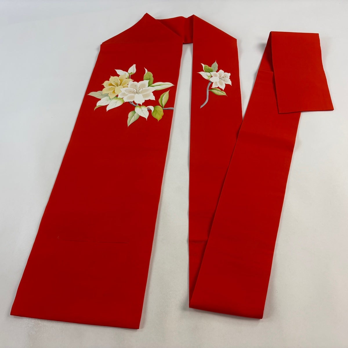 名古屋帯 優品 枝花 朱色 正絹｜中古・古着・リサイクル着物通販