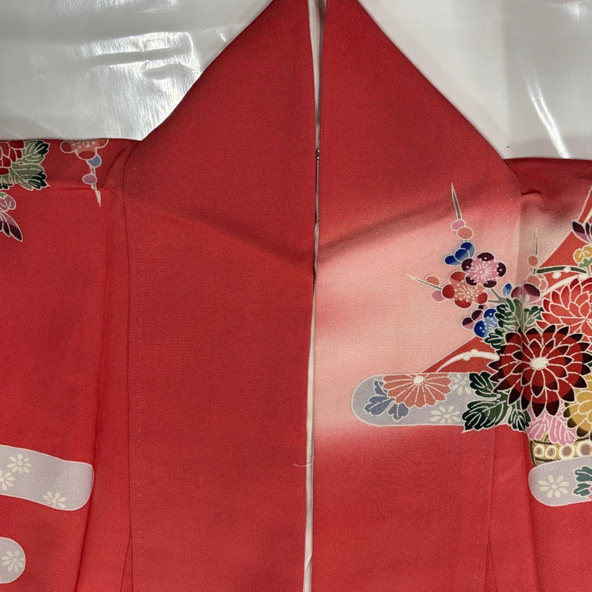 50%OFF 振袖 身丈160cm 裄丈66cm M 袷 花車 ヱ霞 金彩 ぼかし ピンク