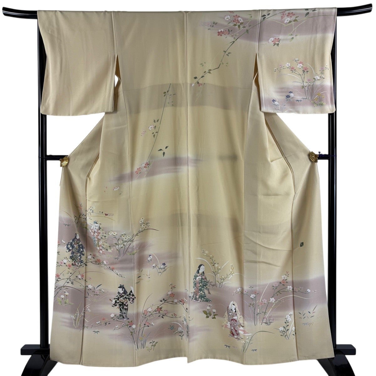 30%OFF 訪問着 身丈162.5cm 裄丈67cm M 袷 落款あり 童 草花 染め分け