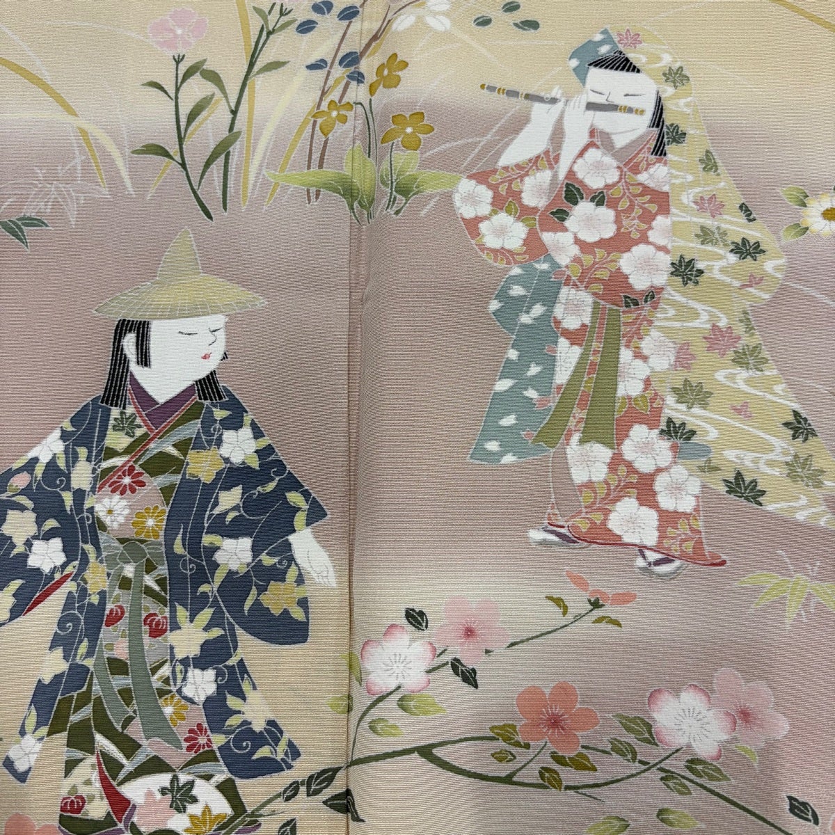30%OFF 訪問着 身丈162.5cm 裄丈67cm M 袷 落款あり 童 草花 染め分け