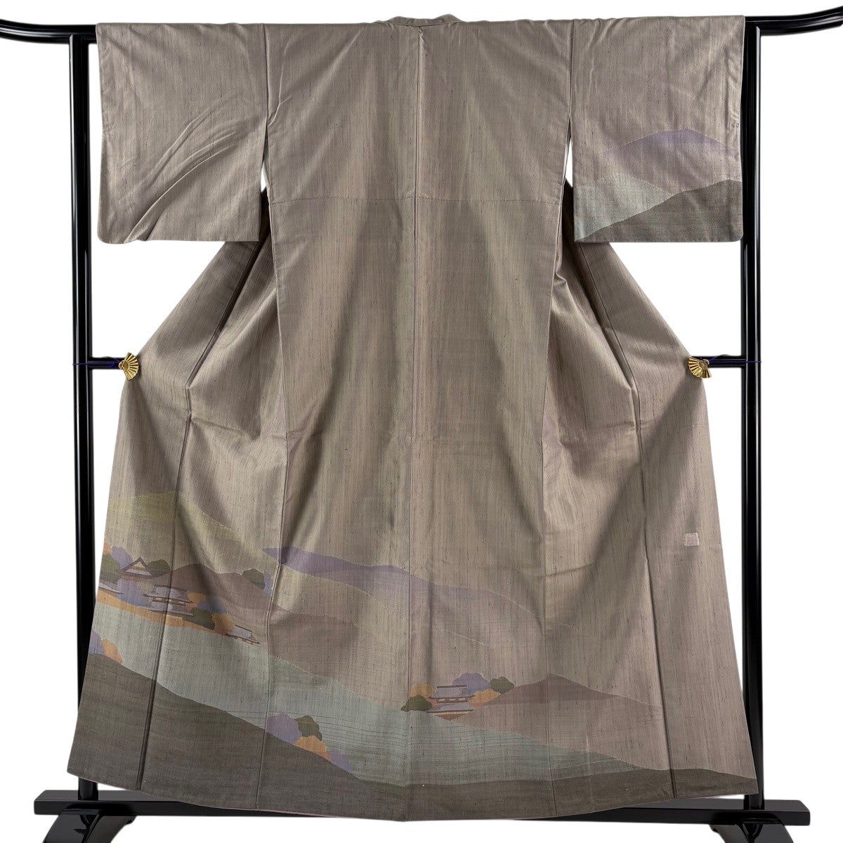 付下げ 秀品 身丈159cm 裄丈65cm 正絹 【中古】 付下げ 身丈159cm 裄丈66cm M 袷 落款あり 樹木 藍色 正絹 秀品｜中古