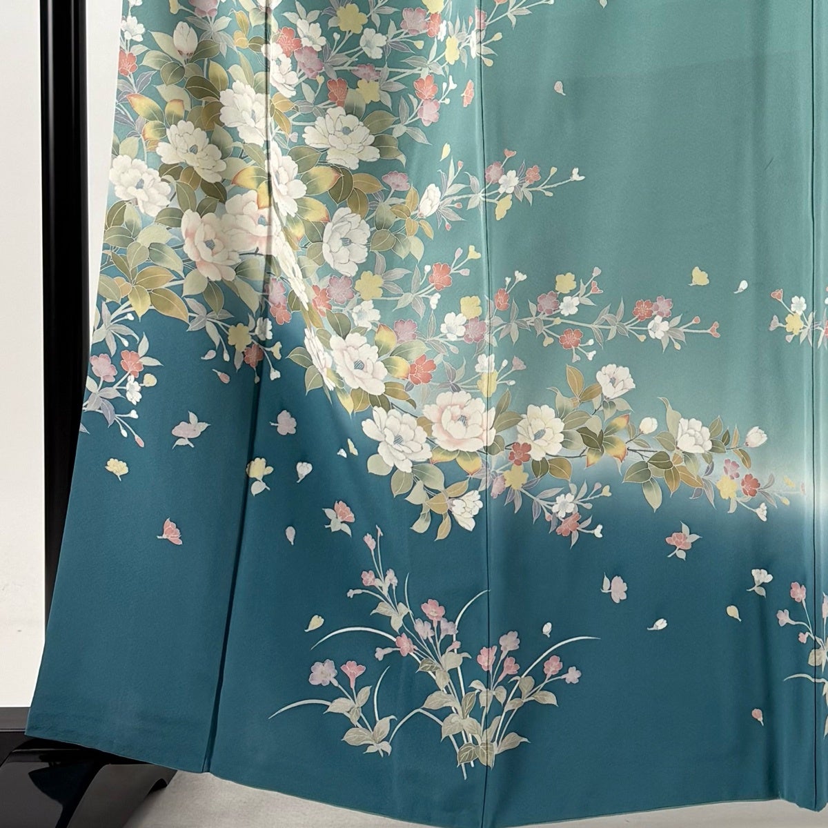 訪問着 身丈162.5cm 裄丈66cm M 袷 落款あり 枝花 草花 染め分け