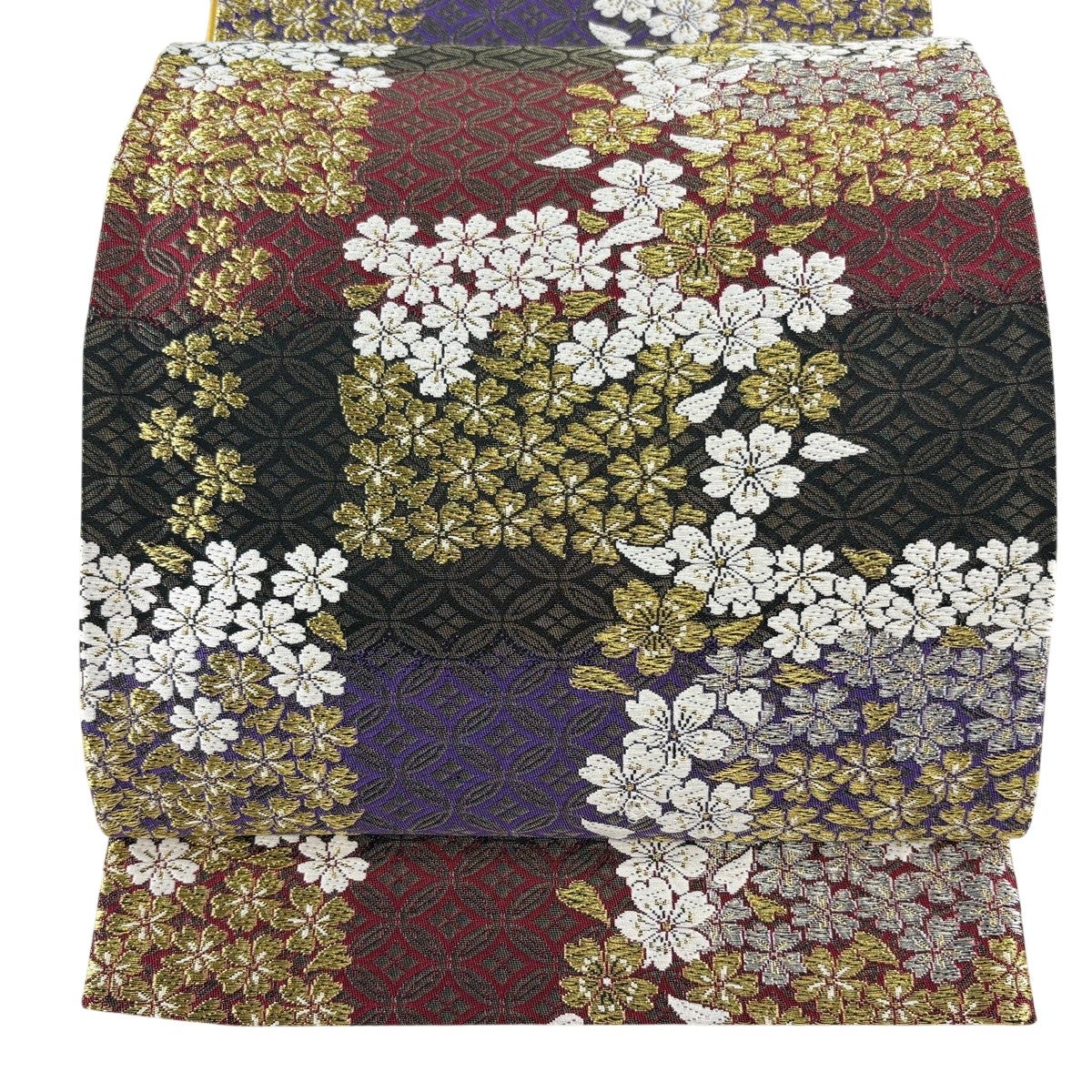 袋帯 秀品 七宝華文 金銀糸 唐織 黒 六通 正絹｜中古・古着