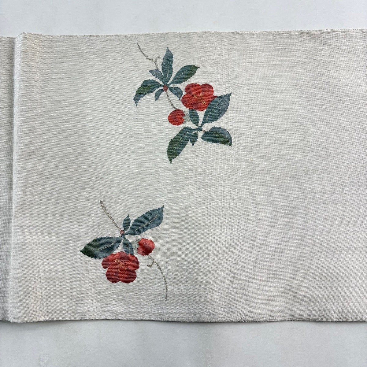 袋帯 秀品 雉 枝花 金銀糸 ベージュ お太鼓柄 正絹｜中古・古着