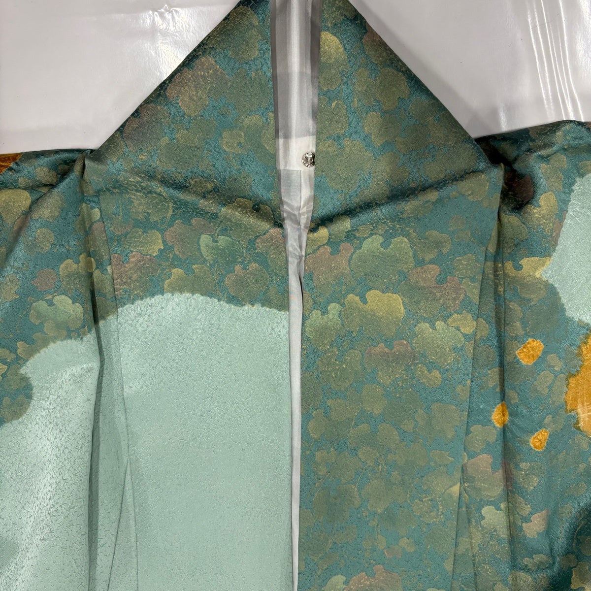 在庫一掃】 訪問着 身丈159.5cm 裄丈64cm M 袷 雪輪 草花 刺繍 絞り 薄