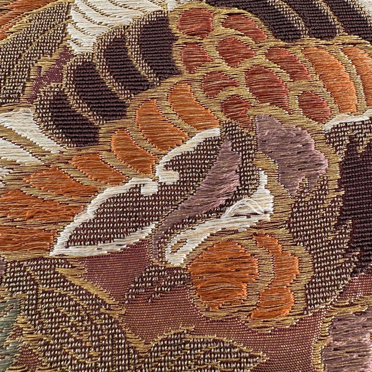 袋帯 秀品 華文 鳳凰 金糸 箔 赤紫 六通 正絹｜中古・古着・リサイクル