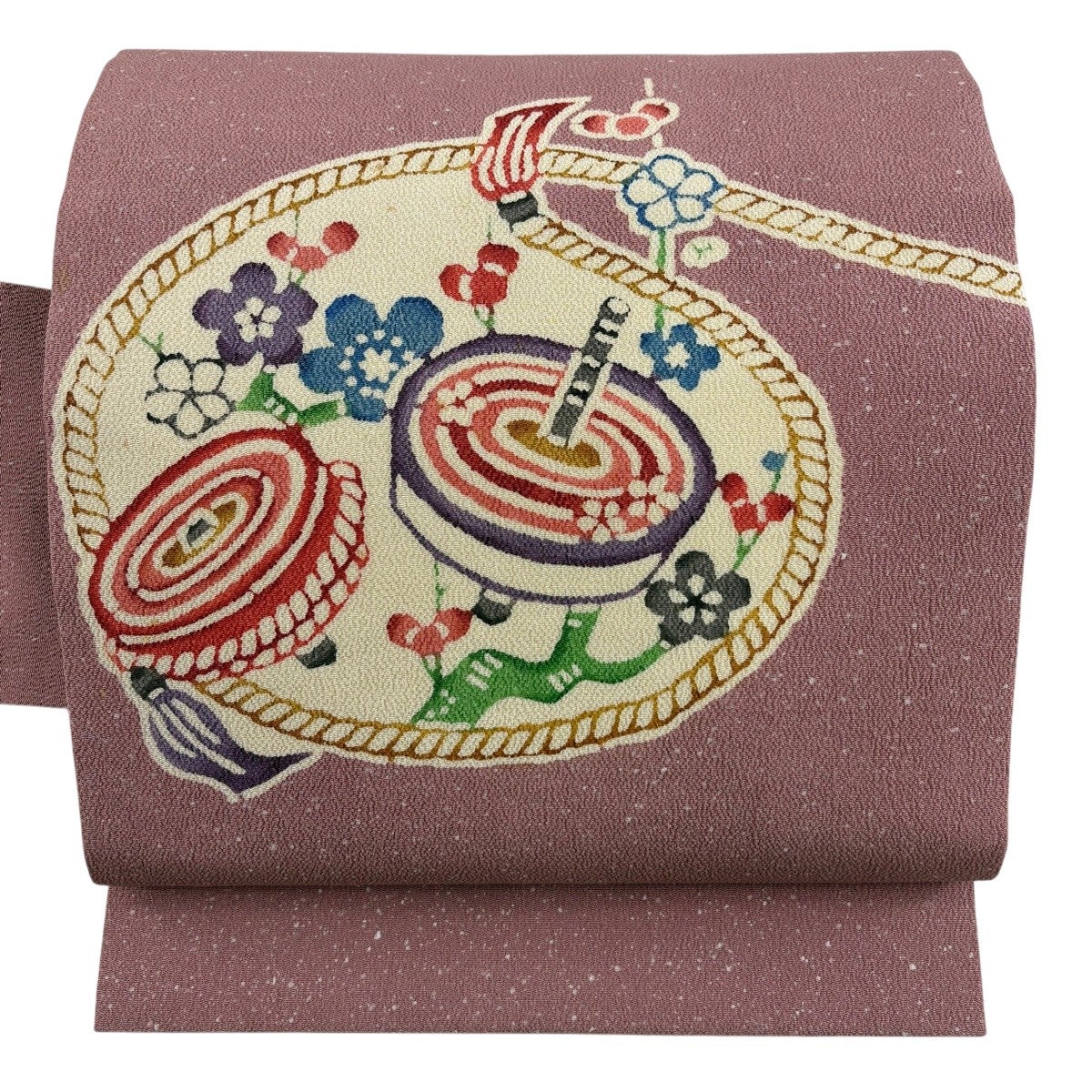 ら*ん様 【新品】綿紅梅　淡緑色 葡萄文様名古屋帯　2点セット 名古屋帯 秀品 独楽 枝梅 縮緬 紫 正絹｜中古・古着・リサイクル着物