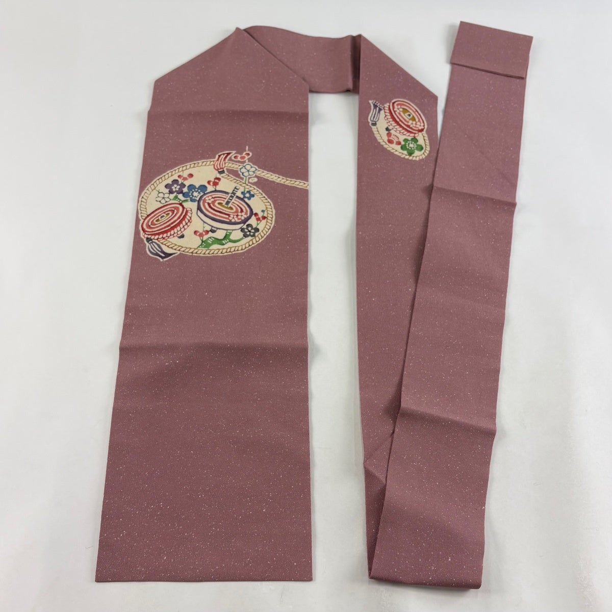 名古屋帯 秀品 独楽 枝梅 縮緬 紫 正絹｜中古・古着・リサイクル着物