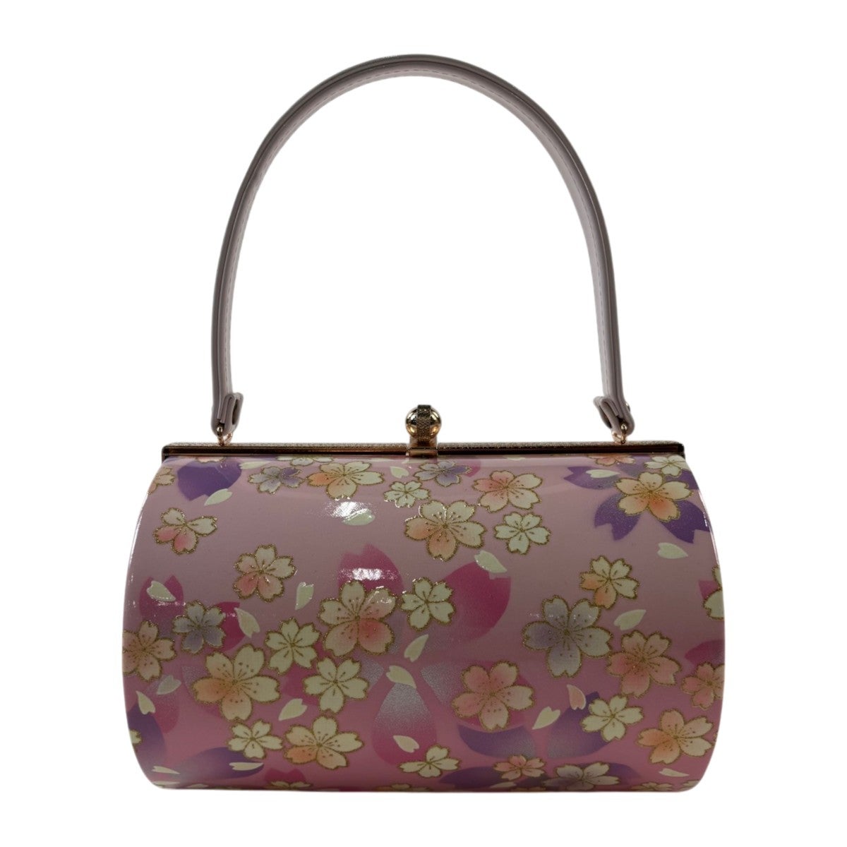 和装バッグ 優品 フォーマル 桜 花びら 金彩 ピンク 和装小物｜中古