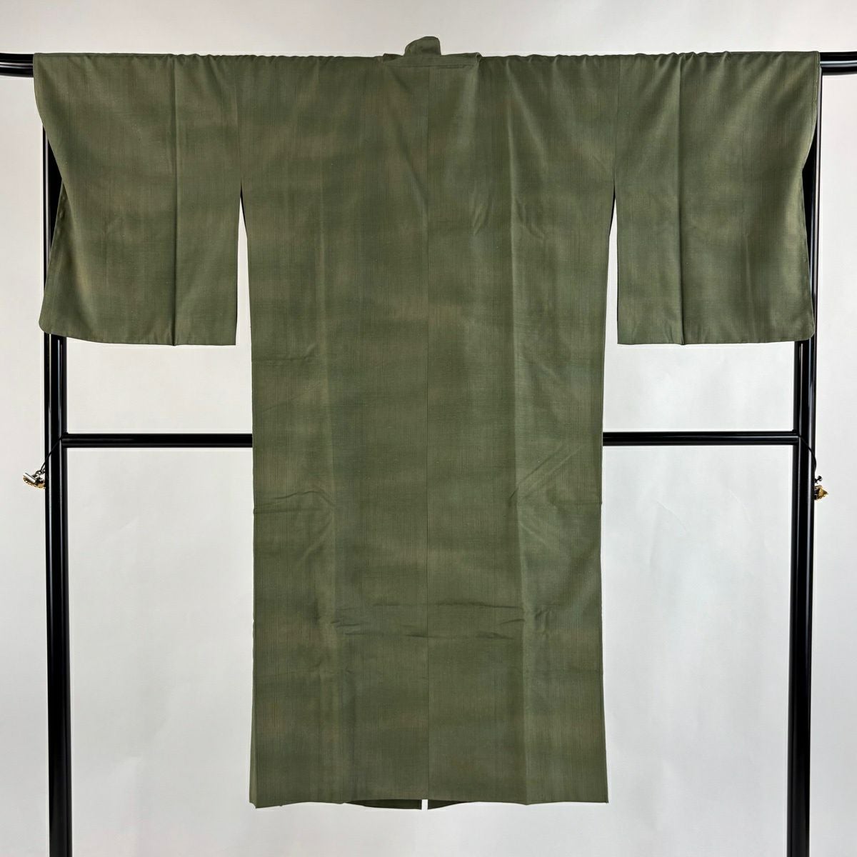 美品】 道中着 身丈94cm 裄丈66cm M 和装コート 紬地 幾何学 灰