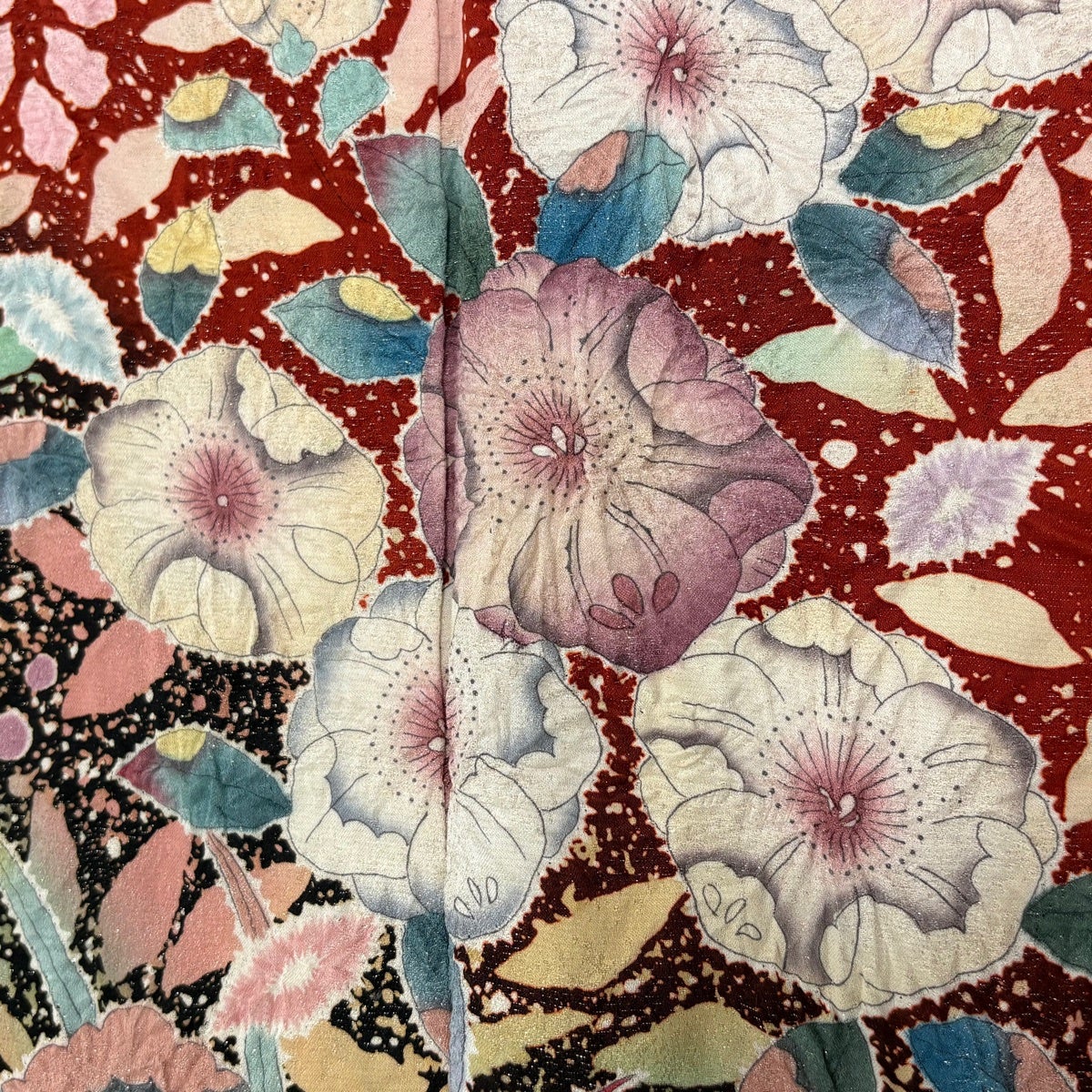 美品】 振袖 身丈159cm 裄丈65.5cm M 袷 正峰 落款あり 辻が花 銀通し