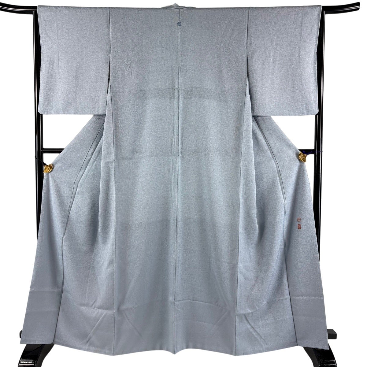 色無地 身丈153.5cm 裄丈62cm S 袷 地紋 青緑 正絹 秀品｜中古・古着