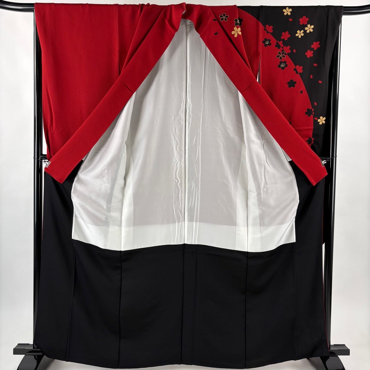 振袖 身丈163cm 裄丈66cm 正絹 秀品 【中古】 リサイクル着物】振袖 正絹 Sランク 身丈155.5cm 裄丈64.5cm 袷 生臙脂