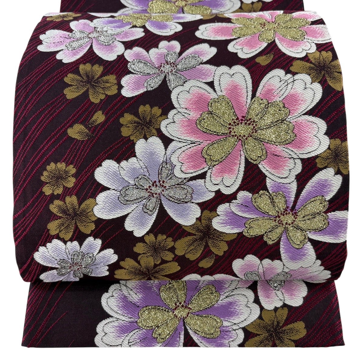 袋帯 秀品 花唐草 蝶 箔 唐織 金色 六通 正絹｜中古・古着・リサイクル
