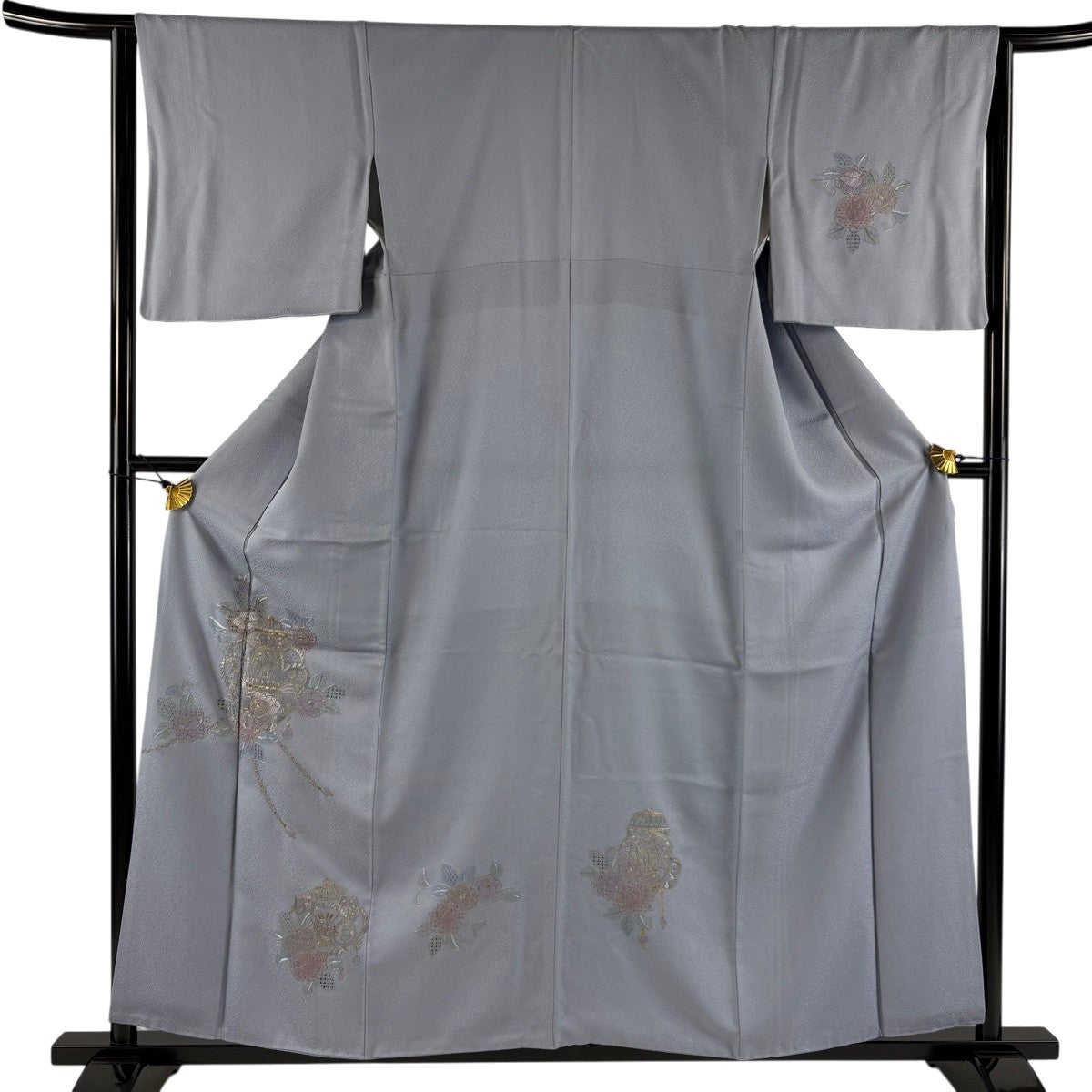 【美品】 付下げ 身丈160cm 裄丈64cm 正絹 秀品 【中古】 美品】 付下げ 身丈158cm 裄丈64cm M 紗袷 秋草 流水 金彩 ぼかし 紺色