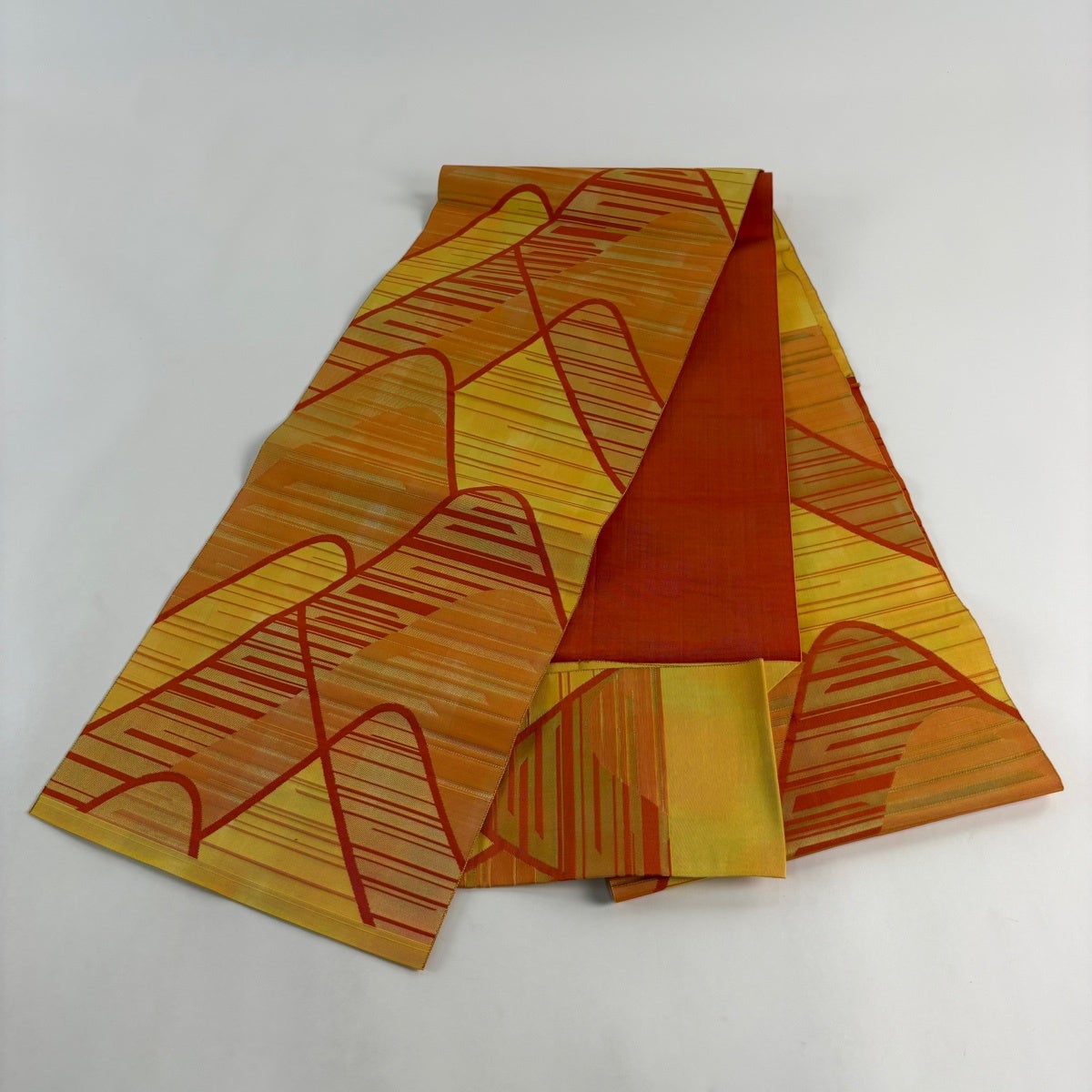 50%OFF 【美品】 名古屋帯 優品 松葉仕立て 八寸名古屋帯 山並 縞