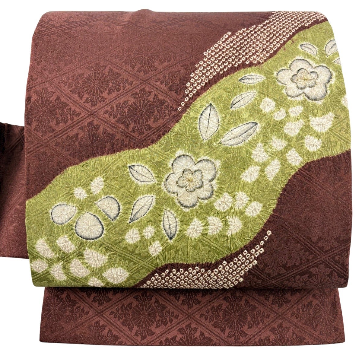 【美品】 名古屋帯 名品 正絹 【中古】 30%OFF 【美品】 名古屋帯 秀品 八寸名古屋帯 斜め格子 金糸 灰色 正絹