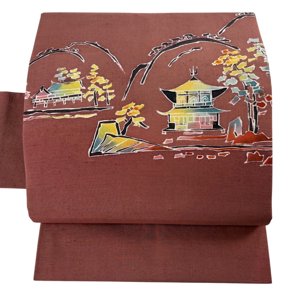 紬 美品 秀品 163cm 68cm 正絹 【中古】 名古屋帯 秀品 紬地 茶色 正絹｜中古・古着・リサイクル着物通販