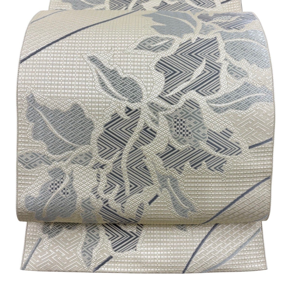 ★専用★美品 名古屋帯 単衣 松葉仕立て 花織 アイボリー長さ3m72cm 正絹 ☆専用☆美品 名古屋帯 単衣 松葉仕立て 花織 アイボリー長さ3m72cm