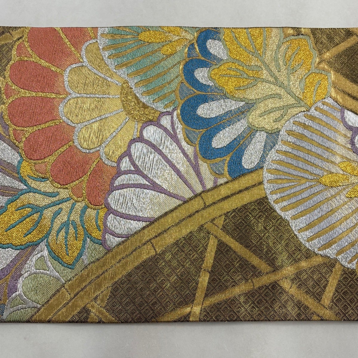 袋帯 鶴 菊 松 藤 金糸 引箔 芯なし NO-986 袋帯 鶴 菊 松 藤 金糸 引箔 芯なし NO-986 【公式通販】