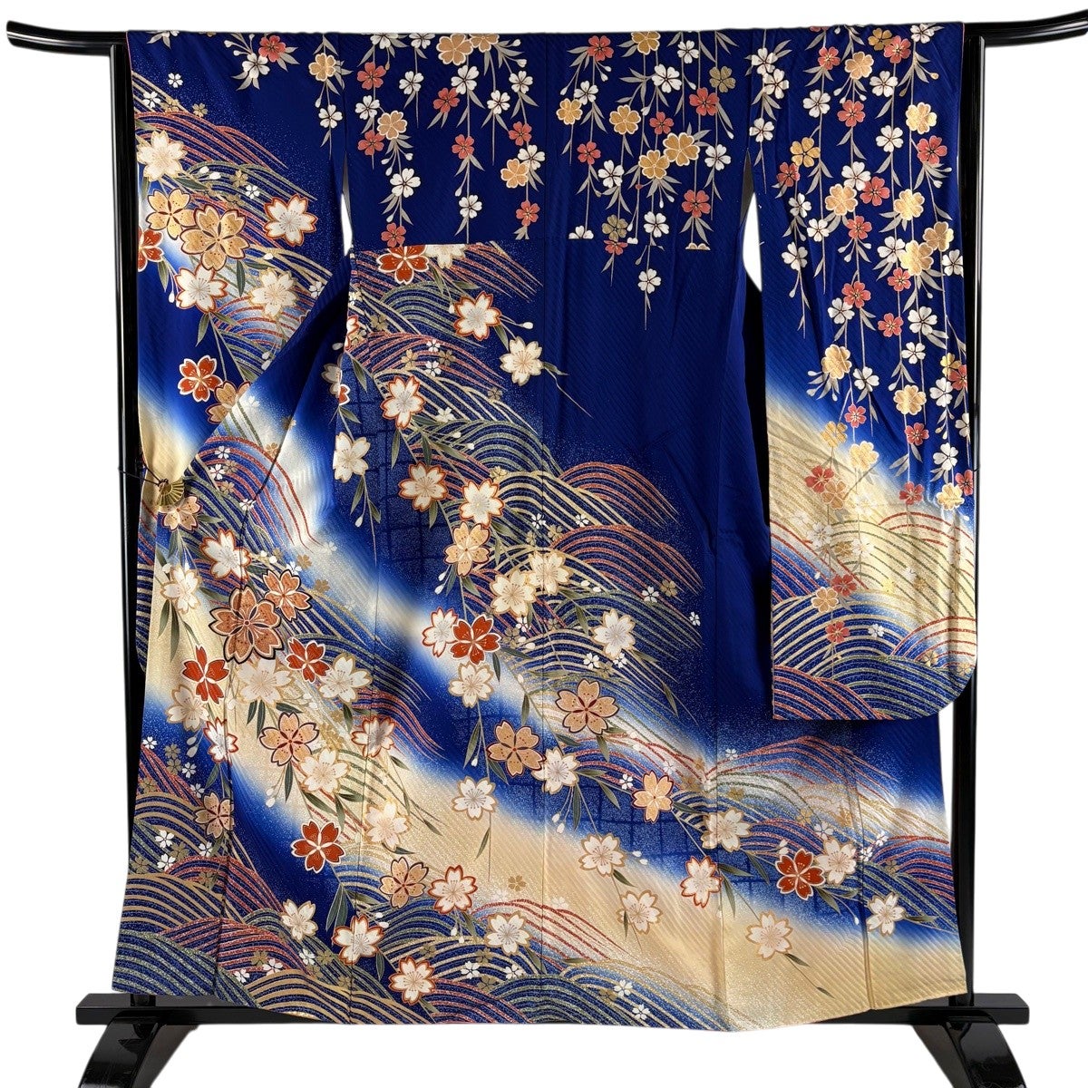 振袖 身丈164.5cm 裄丈67.5cm L 袷 松本幸四郎 やまと 落款 蝶 ヱ