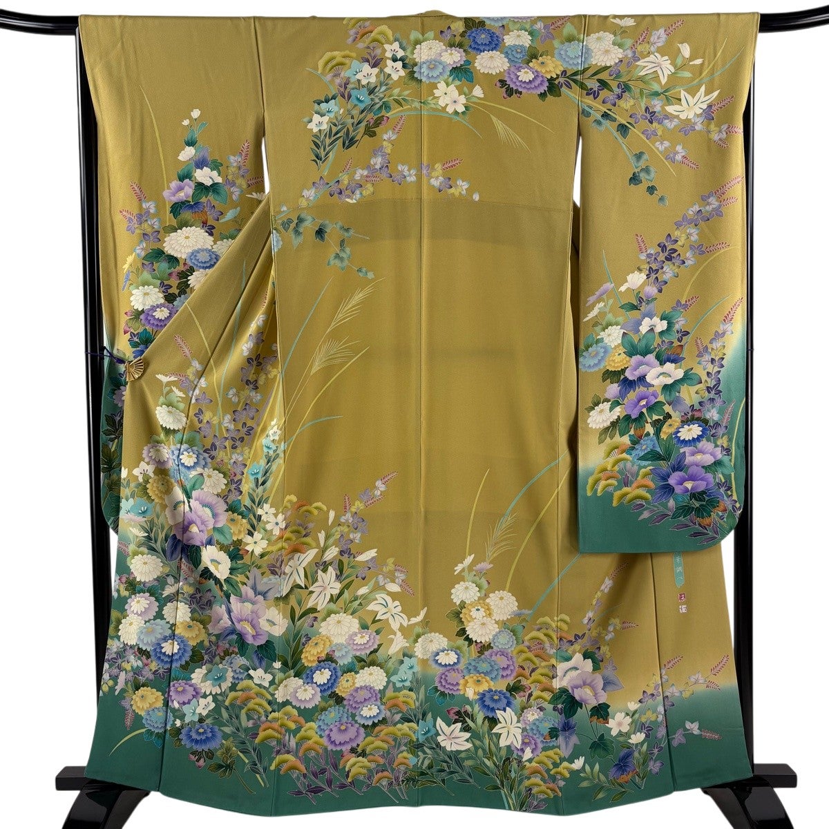振袖 身丈150.5cm 裄丈62cm 正絹 名品 【中古】 美品】 振袖 身丈153cm 裄丈63.5cm S 袷 御所車 菊 金彩 ぼかし 赤