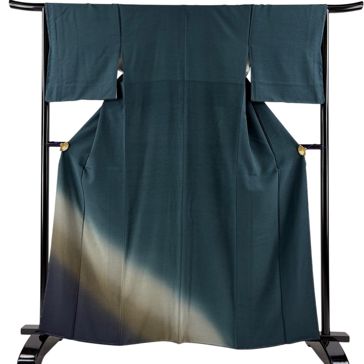 美品】 付下げ 身丈165.5cm 裄丈65.5cm M 袷 袋帯セット 裾ぼかし 灰紫