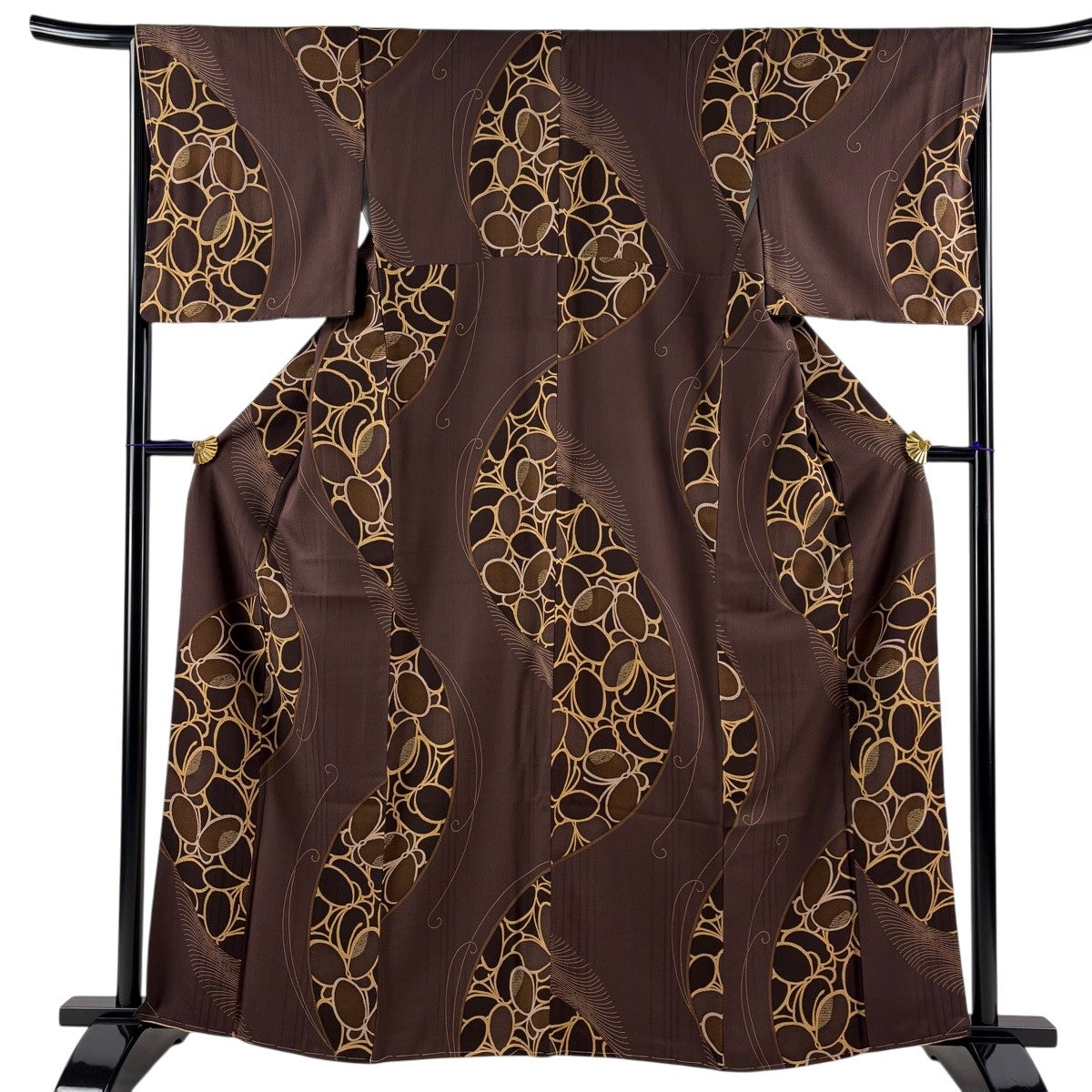 ★専用★小紋 日本昔話 動物 黒 金彩加工 身丈159.5cm 裄丈65cm 袷 小紋 身丈157cm 裄丈64cm M 袷 胴抜き うさぎ 葡萄 縮緬 焦茶色 正絹