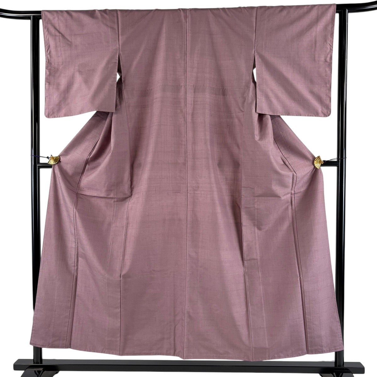 美品】 紬 身丈154cm 裄丈62.5cm S 袷 紫 正絹 秀品 一つ紋｜中古