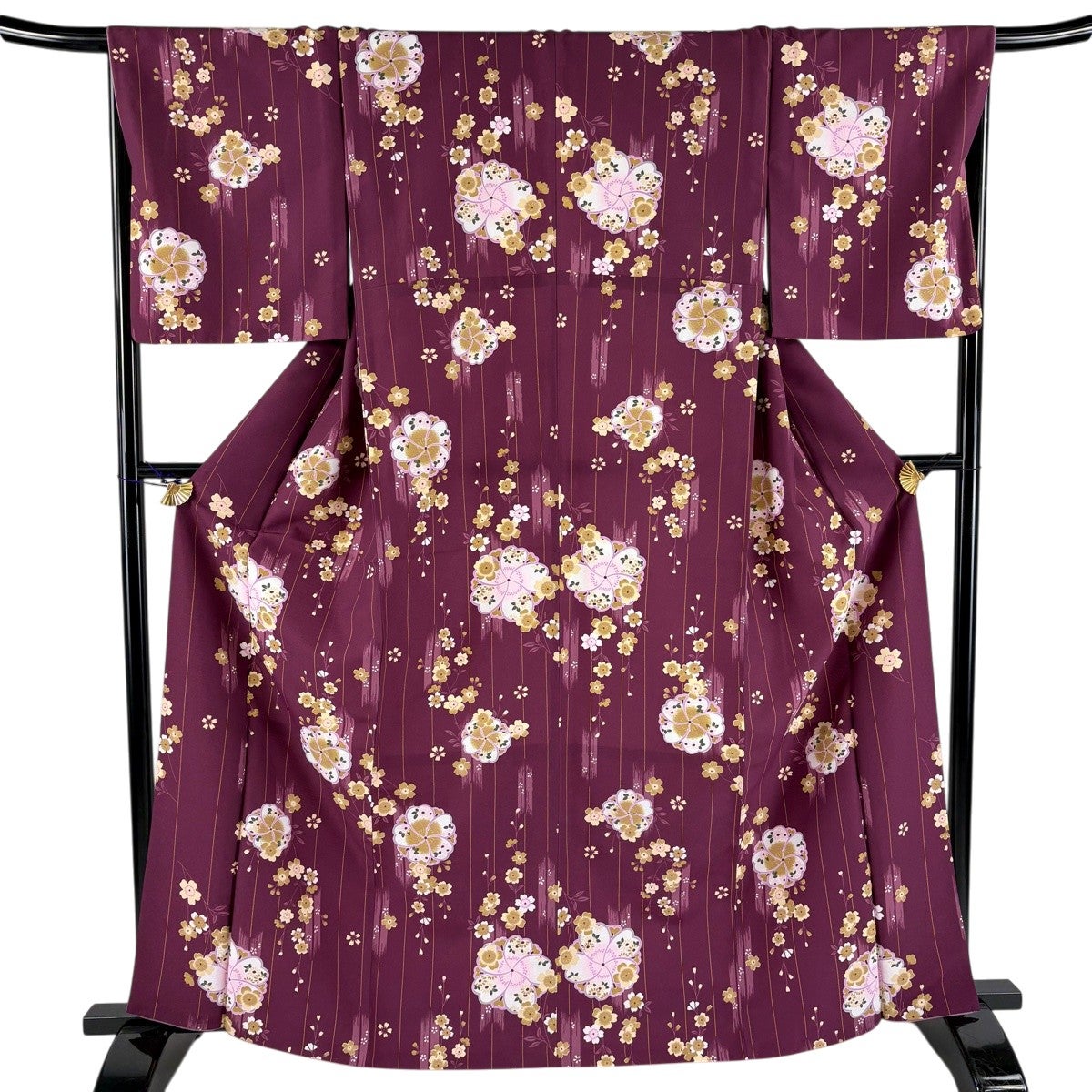 小紋 着物 未使用 正絹 袷 カジュアル 華文 花紋 焦茶色 多色 身丈164.5cm 裄68cm L ワイド きもの北條 A1033-12 銀座【D-3679】小紋 茶色系 装飾文 :身丈157/裄65 - 銀座きもの青木