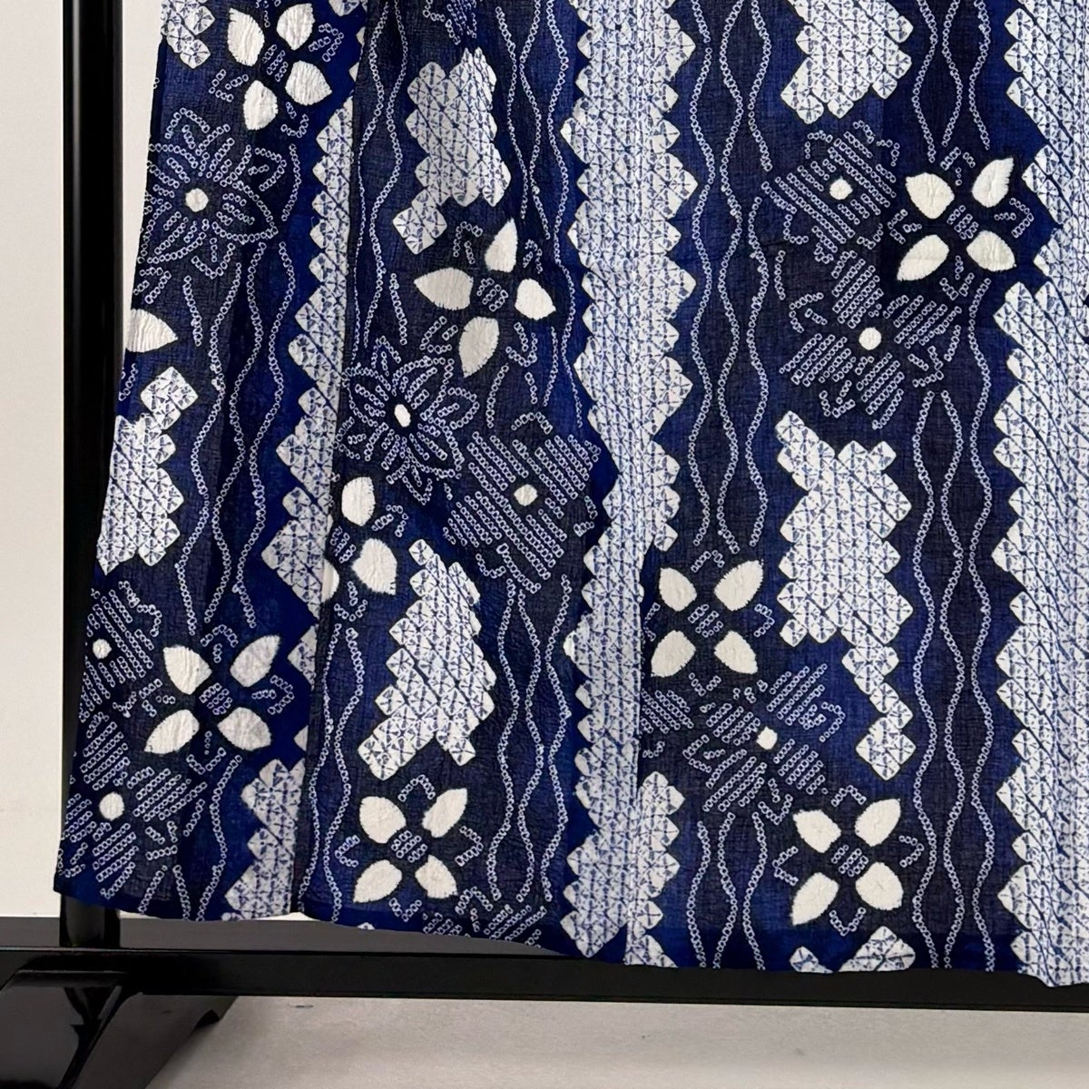 美品】 浴衣 身丈157cm 裄丈64cm M 草花 立涌 青 綿 名品｜中古・古着