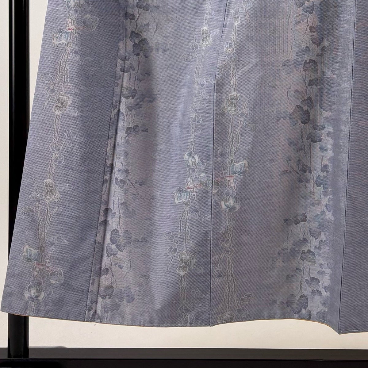 美品】 大島紬 身丈152cm 裄丈62.5cm S 袷 都喜ヱ門 証紙あり 葉 実 青