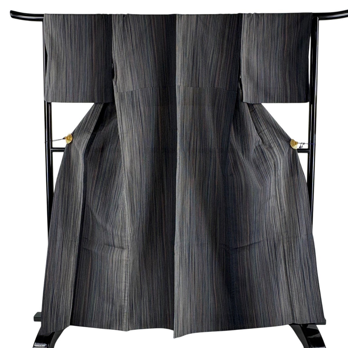 特選 紬 着物 単衣 薄卵色 身丈162.5cm 裄65.5cm A855-4 美品】 紬 身丈162.5cm 裄丈65cm M 袷 やまと 樹木 岩山 青灰色 正絹