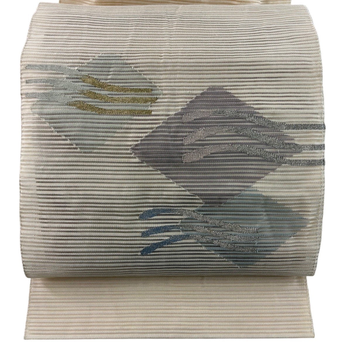 名古屋帯 名品 夏帯 絽 松葉仕立て 八寸名古屋帯 トンネル仕立て 草花