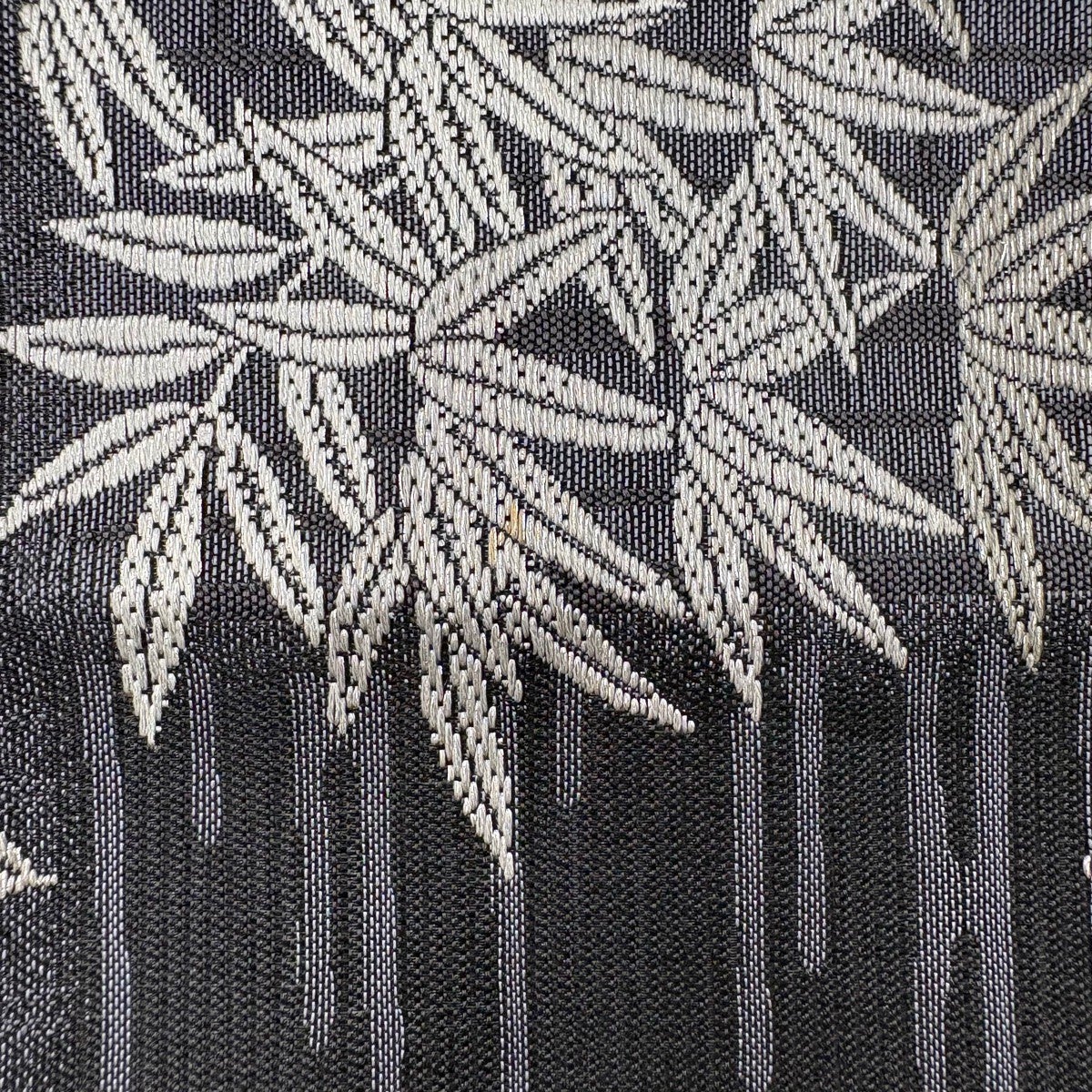 袋帯 秀品 夏帯 絽 竹 月 金銀糸 黒灰 六通 正絹｜中古・古着