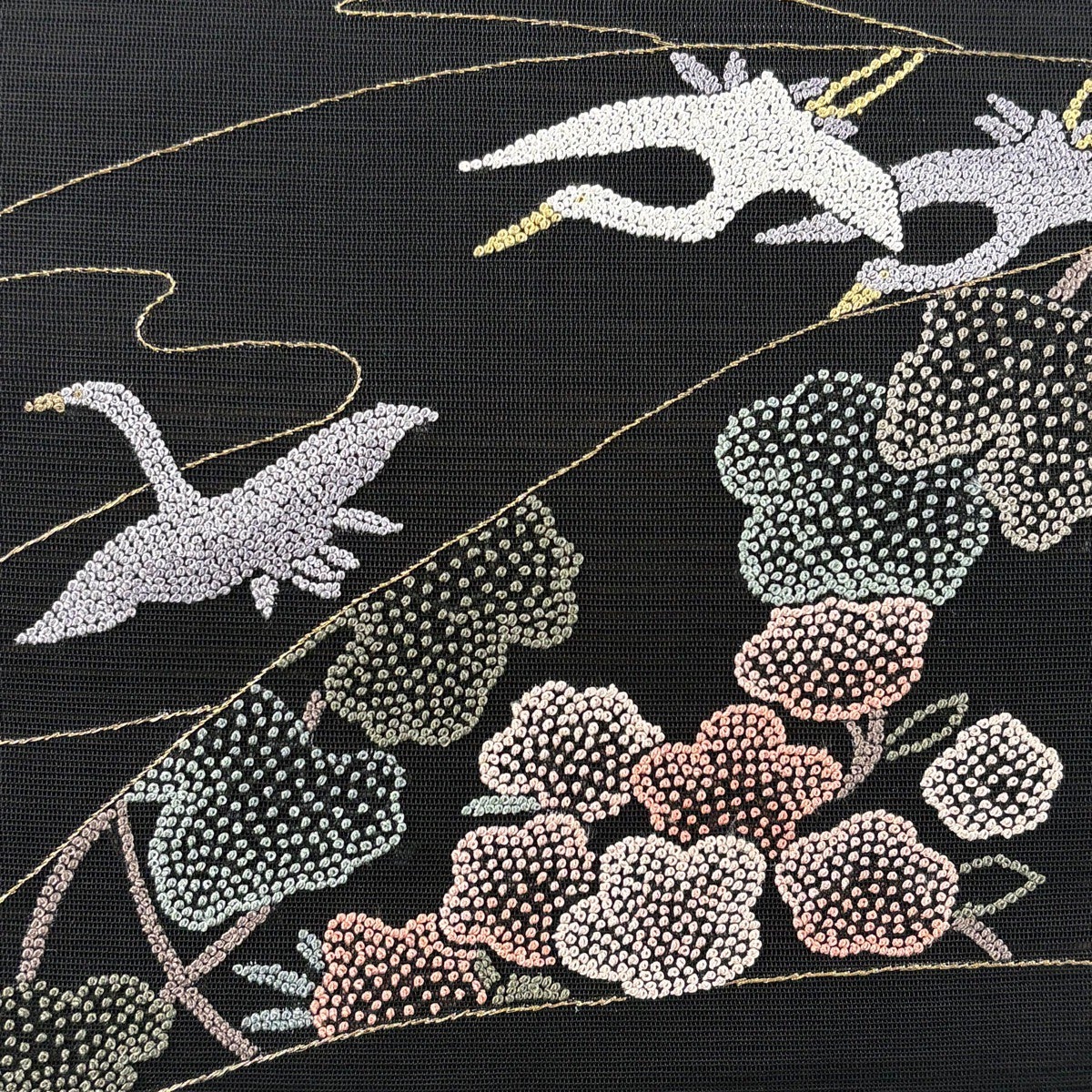 美品】 名古屋帯 秀品 夏帯 絽 八寸名古屋帯 松葉仕立て 梅 鳥 相良
