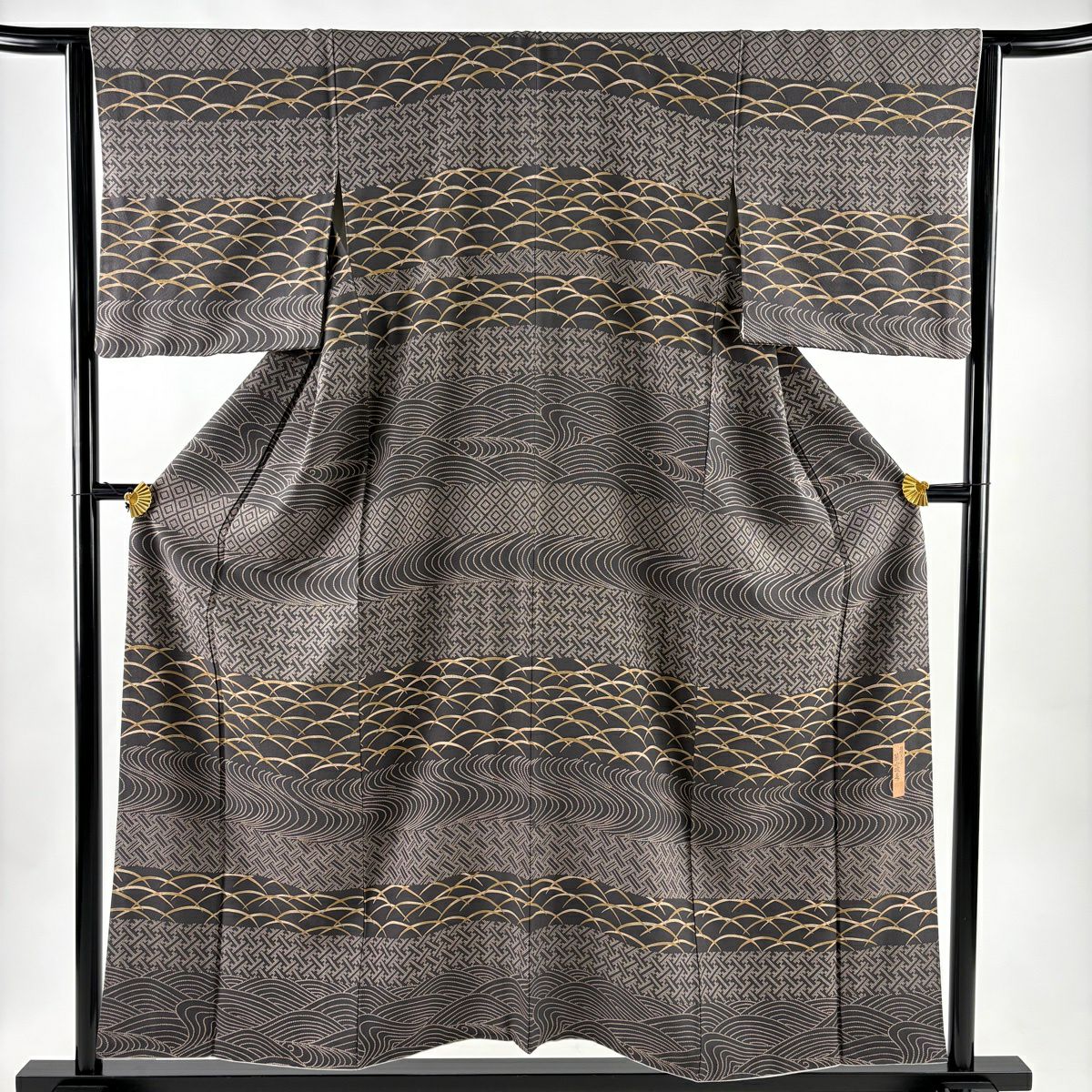 美品】 訪問着 身丈158cm 裄丈63cm S 単衣 六谷博臣 落款あり 御所風景